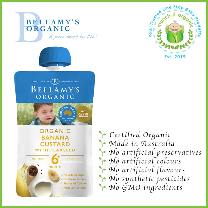 

ROMAN BELLAMYS ORGANIC BANANA CUSTARD WITH FLAXSEED