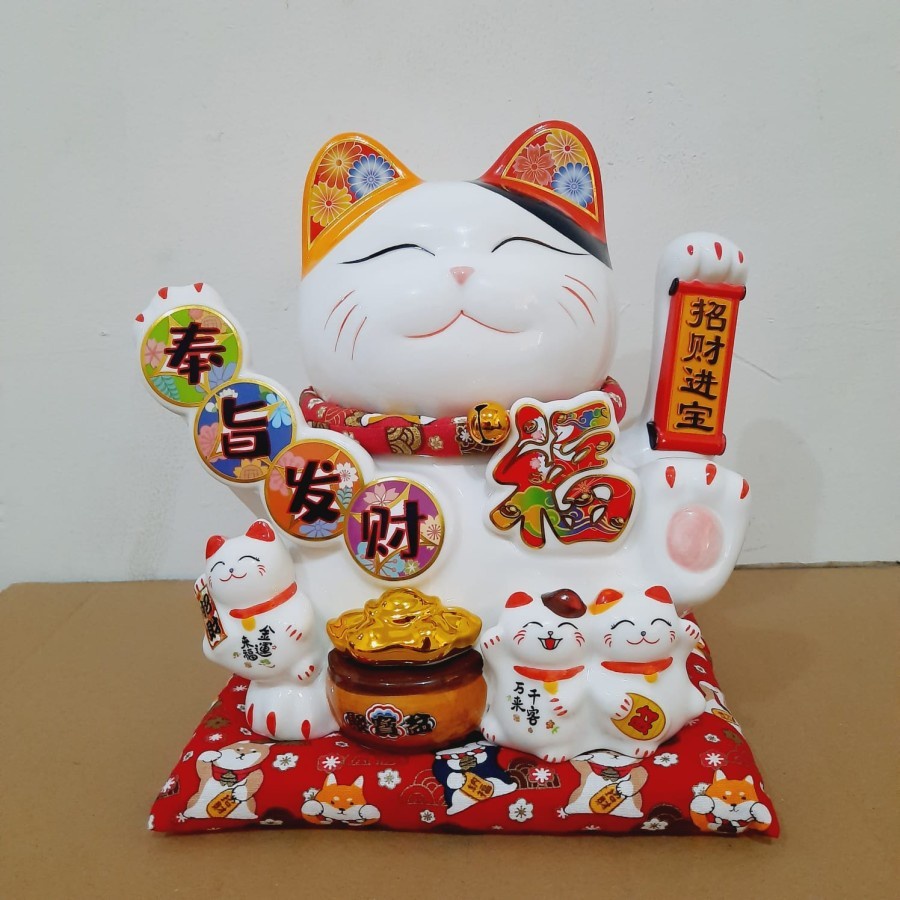 MANEKI KUCING PAJANGAN KUCING MANEKI NEKO KADO LUCKY CAT BESAR FU