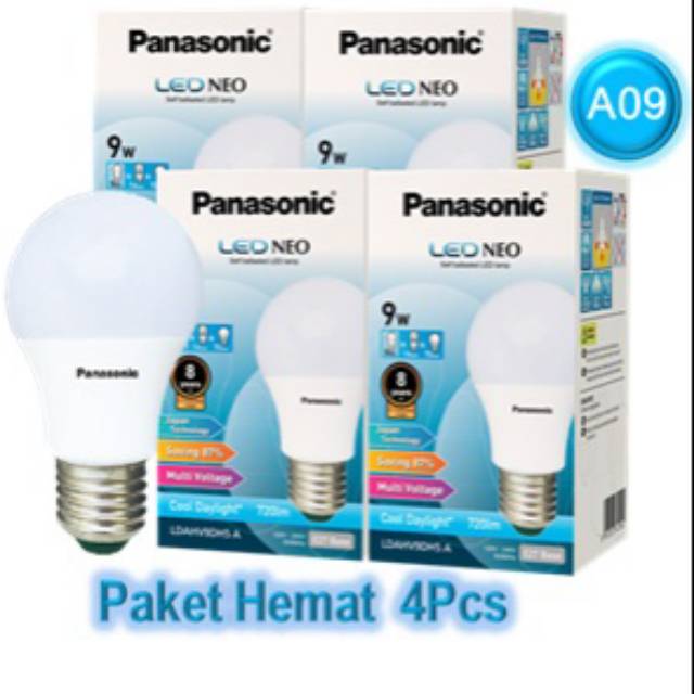  LAMPU  LED  PANASONIC  NEO 9WATT 9  W  6500K 4 Pcs Shopee 