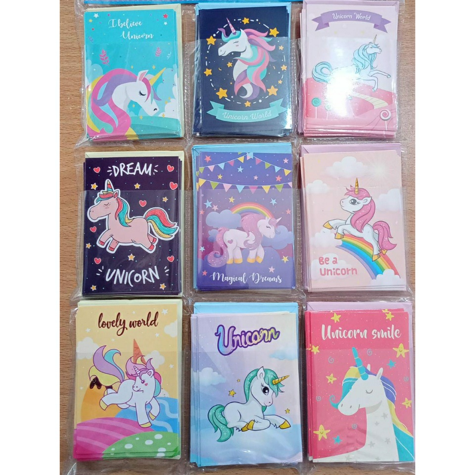 Kartu Ucapan Ulang Tahun Birthday CARD Karakter anak Lucu kartu ultah unicorn kartu ucapan frozen