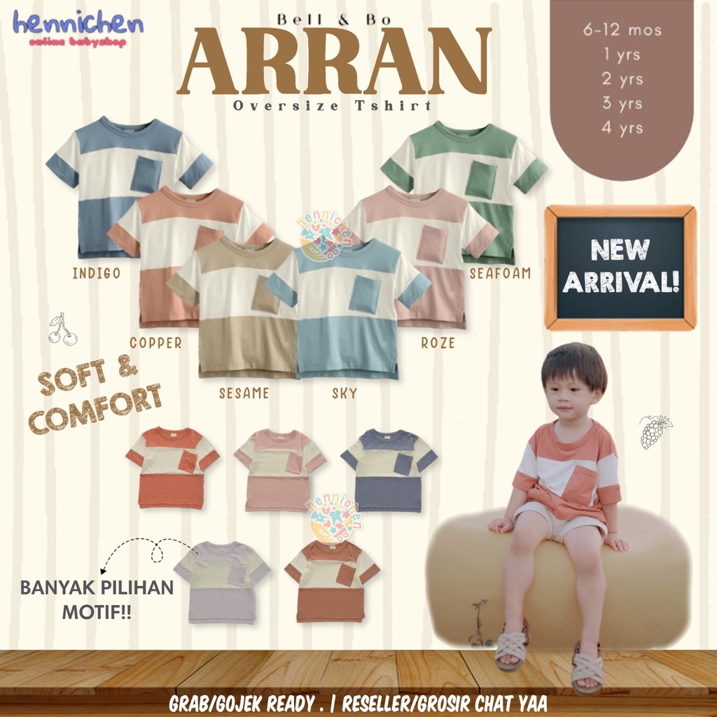 BELL AND BO ARRAN BAMBOO SHIRT KAOS ANAK UNISEX 6 BULAN - 4 TAHUN