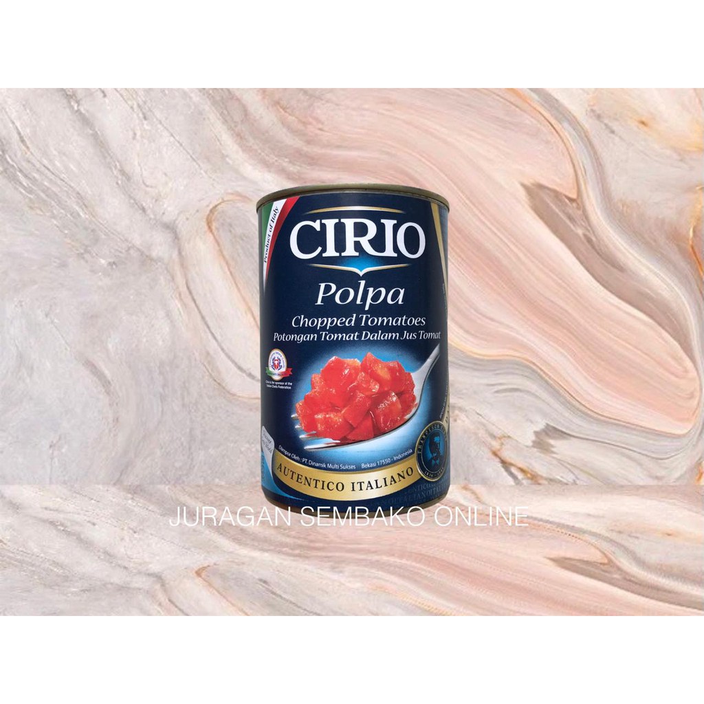 Cirio POLPA Chopped Tomatoes 400gr / Potongan Tomat Dalam Jus Tomat