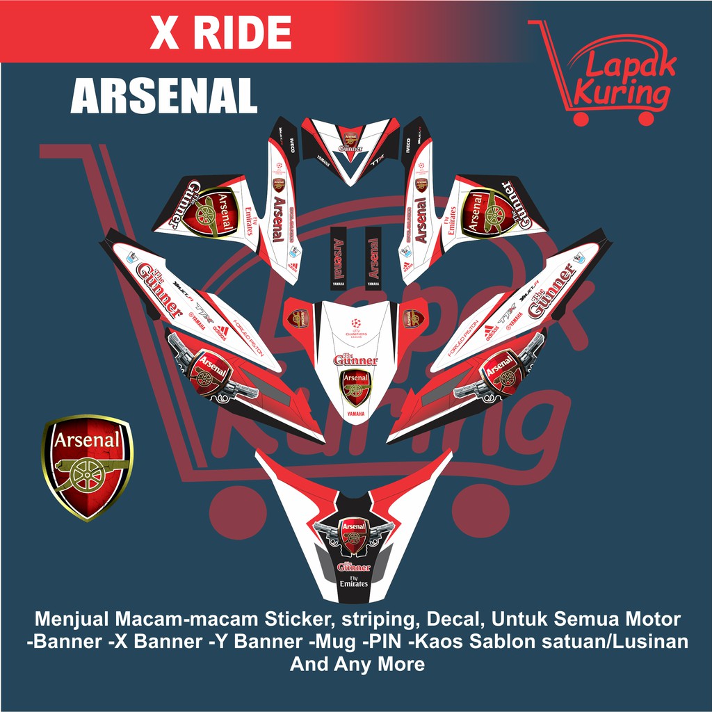 DECAL STICKER MOTOR YAMAHA X RIDE ARSENAL