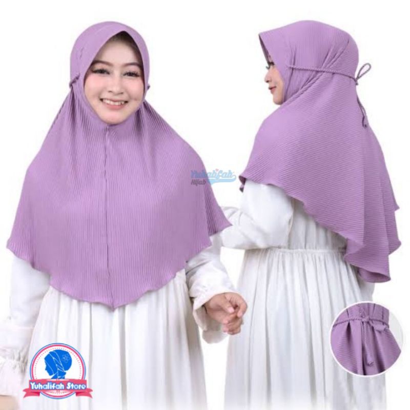 Kerudung Maryam Pet plisket Tali variasi Kepang//bergo maryam plisket//bergo plisket//bergo pet plis