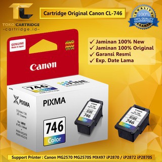 Cartridge Canon CL 746 Color Original Loosepack Catridge CL746 Colour Katrid Tinta CL-746 Warna New