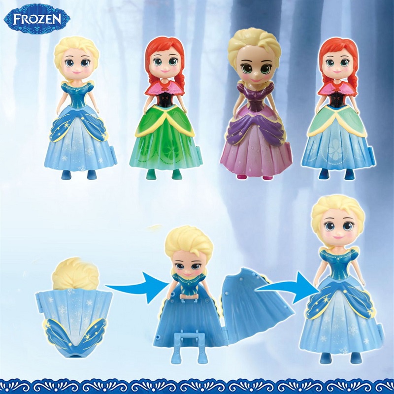 Mainan Boneka Action Figure Disney Frozen Princess Elsa Anna Bahan PVC Untuk Anak Perempuan