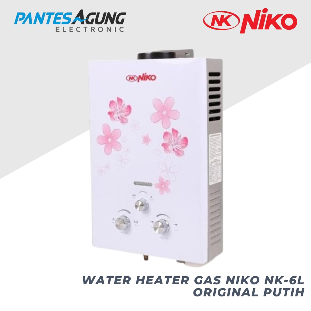 WATER HEATER GAS NIKO NK-6L ORIGINAL PUTIH