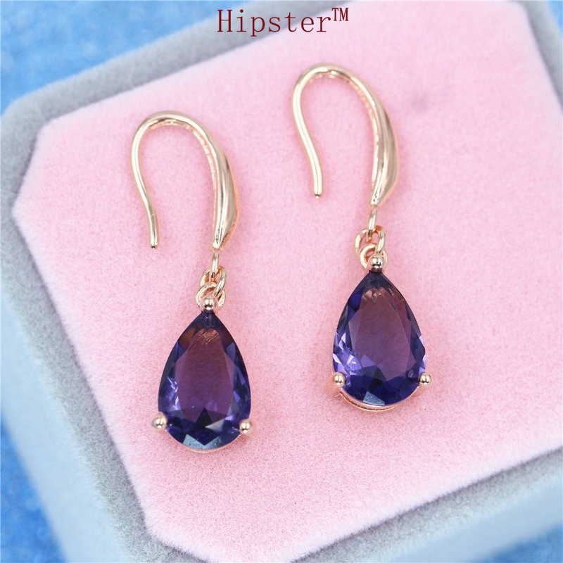 New Hot Sale Fashion Temperament Amethyst Eardrops