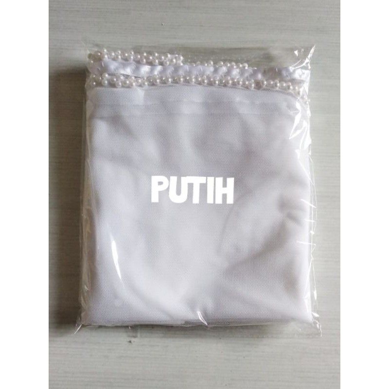 slayer pengantin / hijab pengantin / veil pengantin / selendang pengantin-Putih