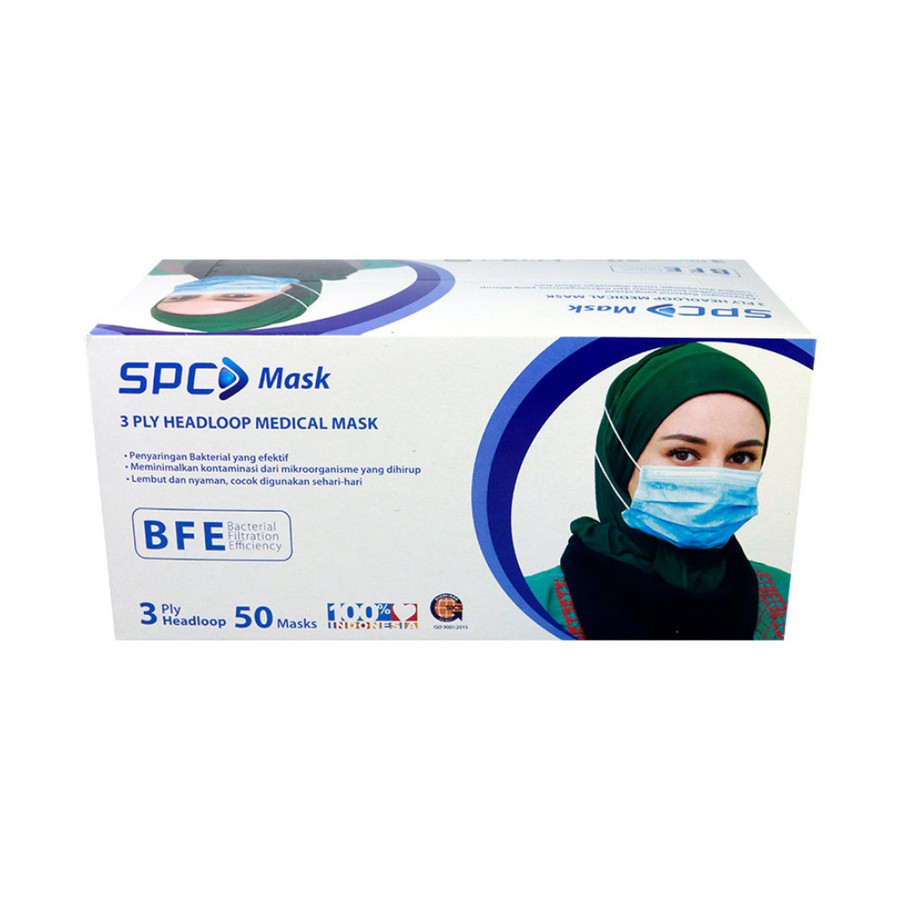 Masker Medis SPC 3ply - Headloop atau Earloop isi 50pcs MASKER MURAH BERSERTIFIKAT ORIGINAL 100%