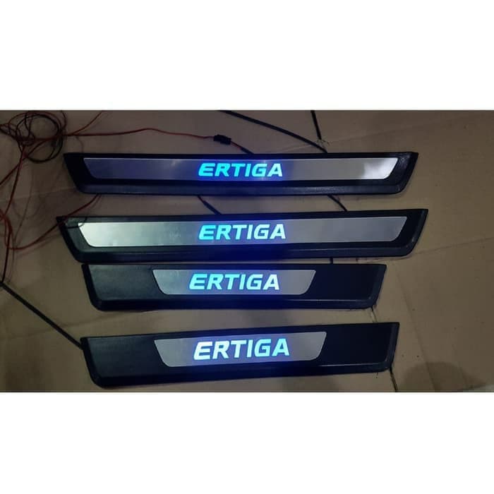 sillplate sill plate samping pintu mobil suzuki ALL NEW ertiga 2018 2019 2020 2021 2022 lampu led biru