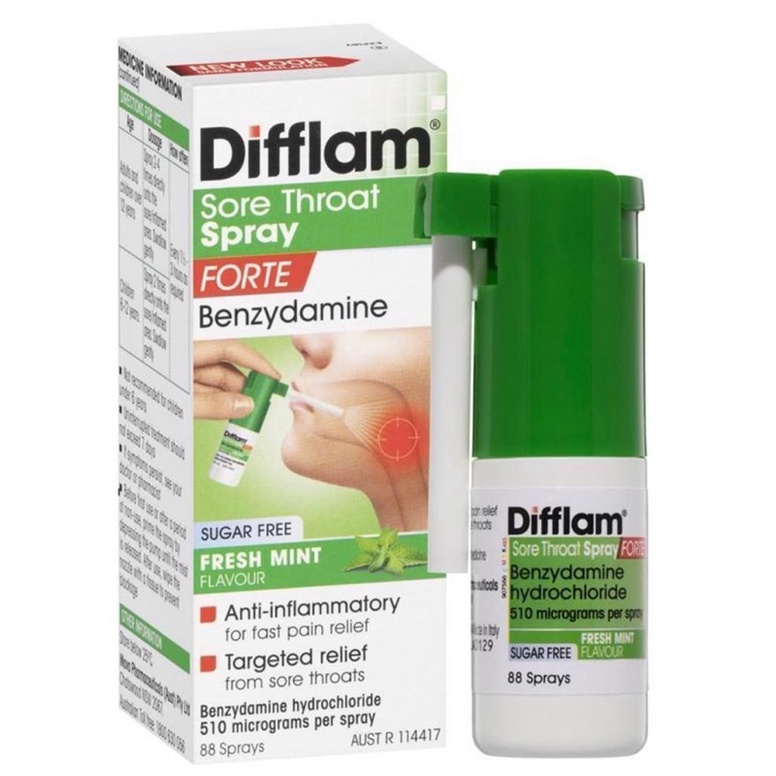 difflam forte sore throat spray import australia