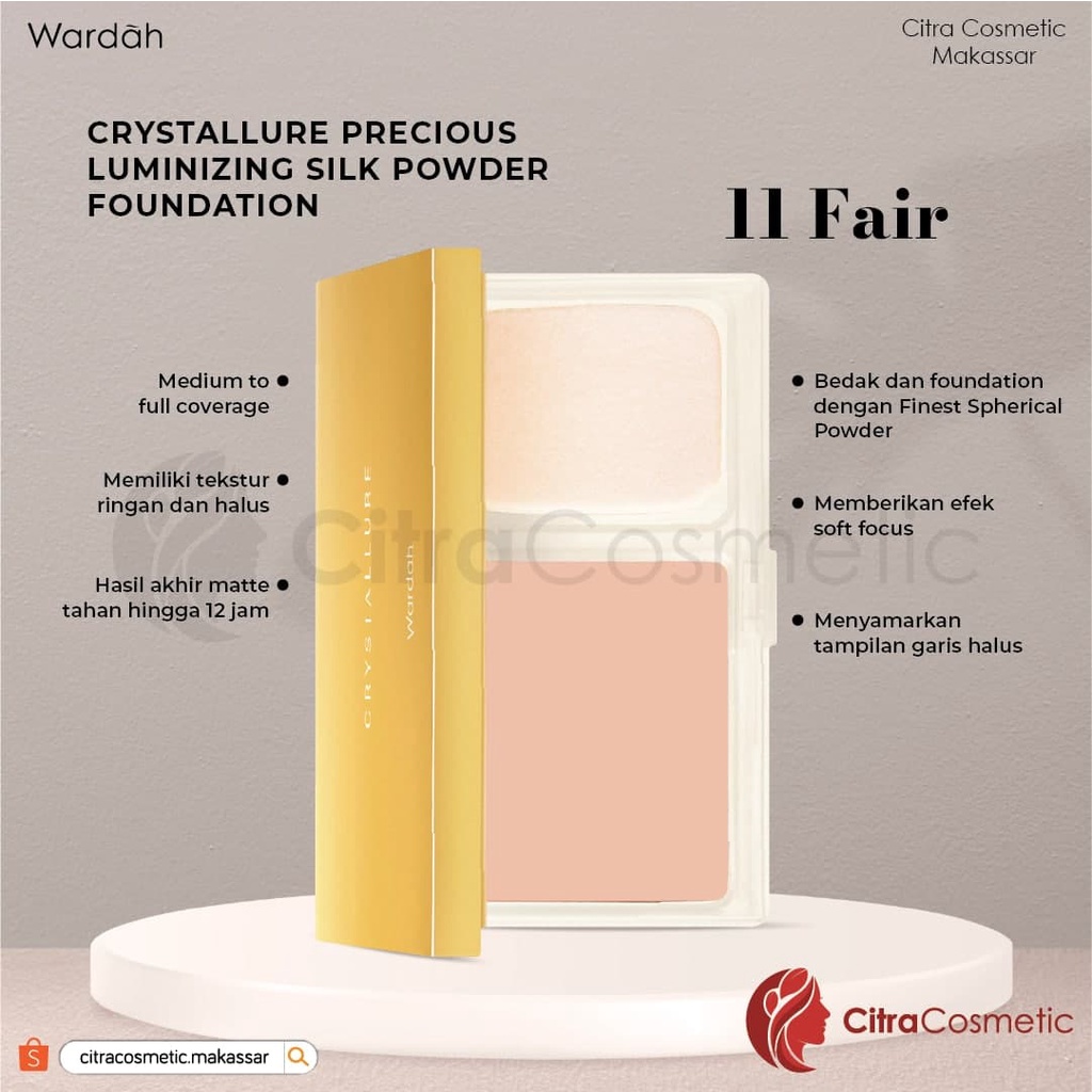 Wardah Crystallure Precious Luminizing Silk Powder Foundation Series | Corrective Concealer