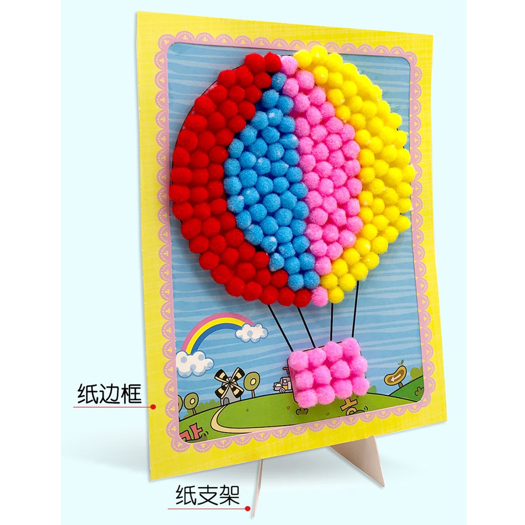 ED24 TEMPEL POM POM, DIY MAINAN EDUKASI ANAK STICKER PRAKARYA GOODIE BAG MONTESSORI IMAJIKIDO-3