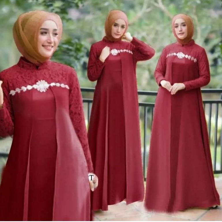 COL.532139 ▫ Gamis(Ukuran M~L~XL ) Gamis Barukat Kondangan / Long Dress / Gamis Pesta / Gamis Wanita