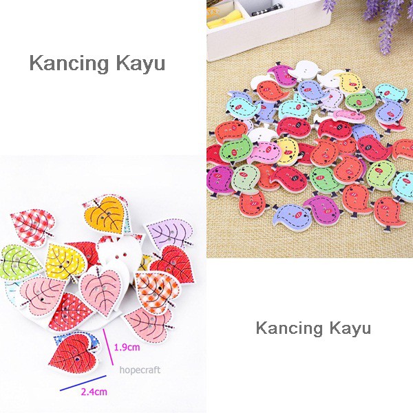 Kancing Kayu / Kancing Kayu Motif / Wooden Button