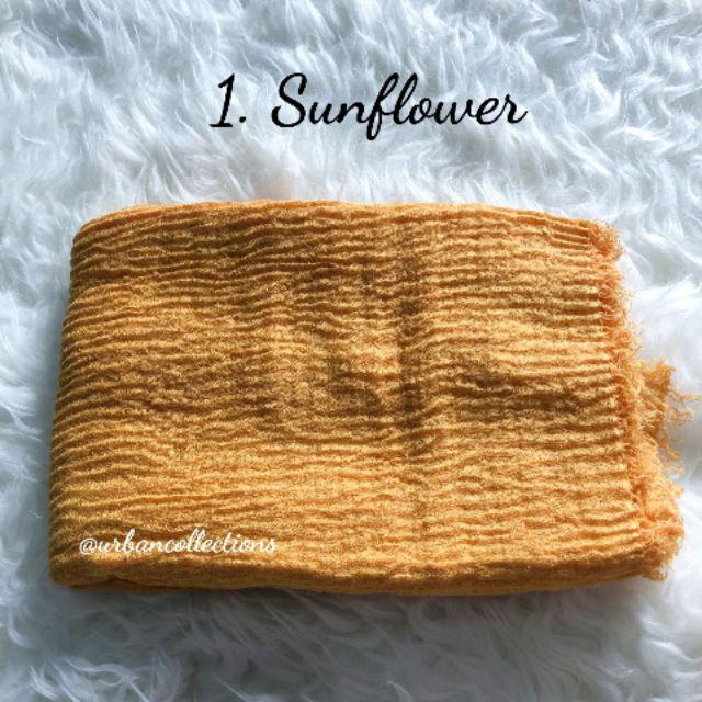 [COD] New premium crinkle hijab arabian shawl/pashmina rawis/hijab import hijab modis/arabian hijab-1. Sunflower