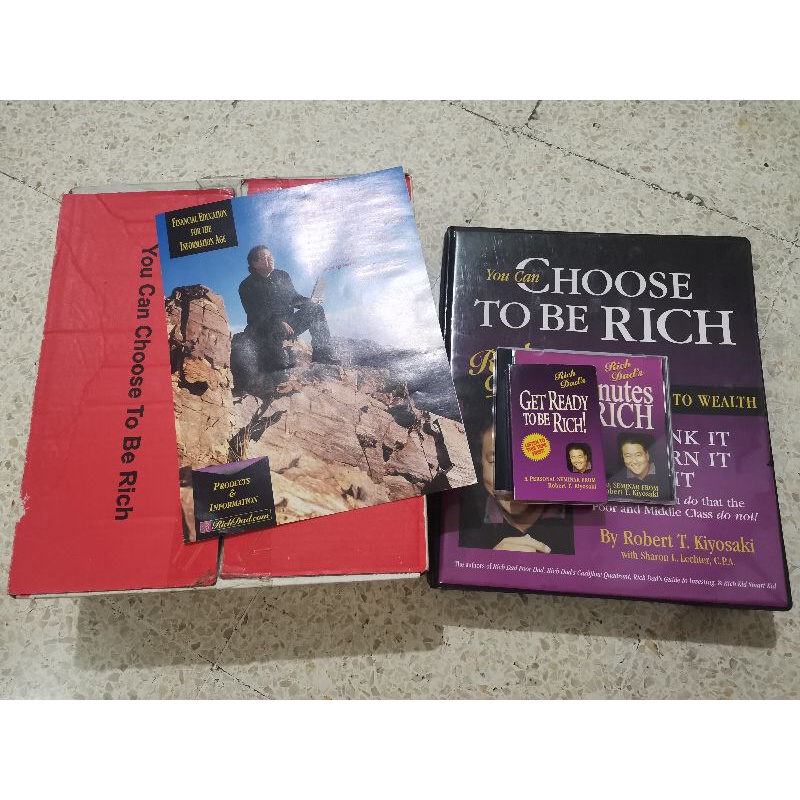 Preloved 2nd buku spiral You Can Choose to be Rich - Robert T. Kiyosaki, + kaset & CD, VCD