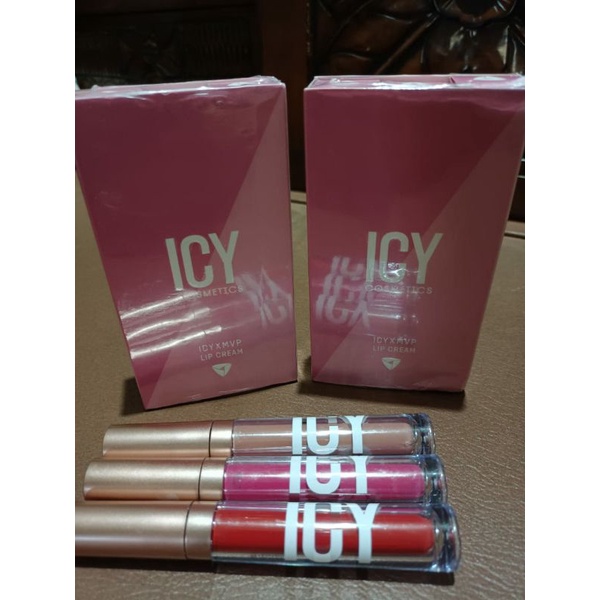 ICY LIP CREAM 3IN1 EYESHADOW, BLUSH ON, DAN LIPSTICK