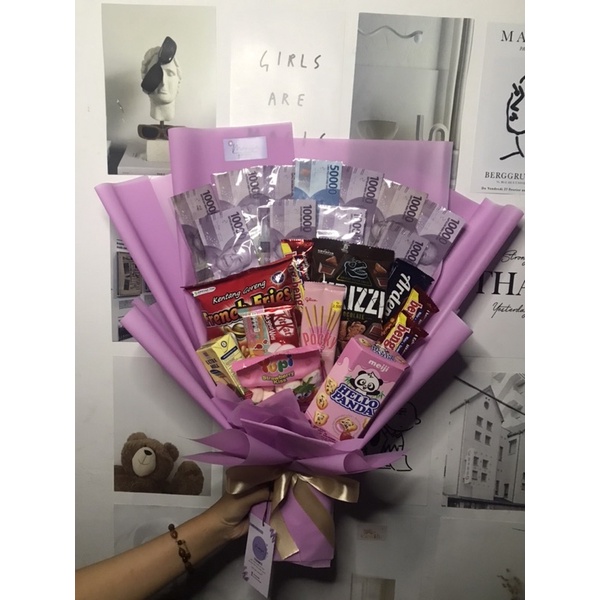 snack bouquet ungu