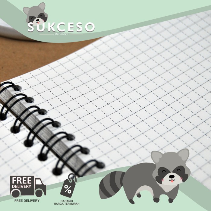 

[RESTOCK] SM Spiral Notebook A5 (Grid, Dotted , & Ruled) BOOK PAPER 90GSM Lucu - Ruled