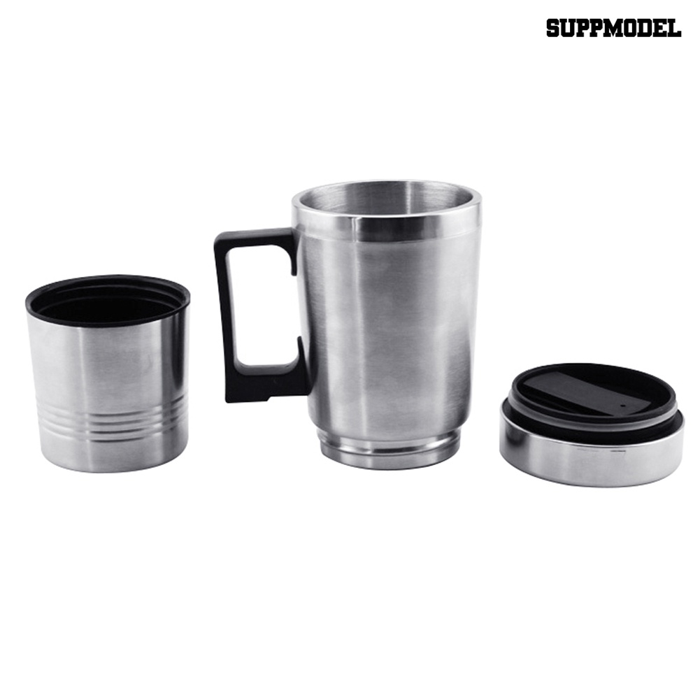 Mug Pemanas Air Panas Kopi Teh 12 / 24V Bahan Stainless Steel Untuk Mobil