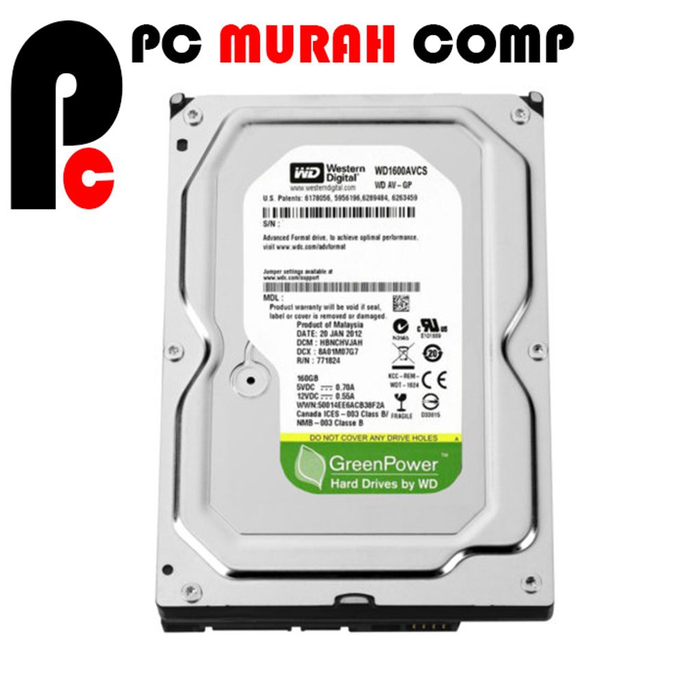 Harddisk HDD Internal PC 160 GB SATA WD GREEN Terbaik