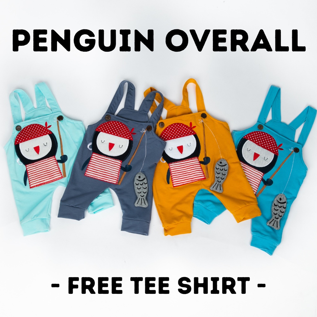 renkidswear baju kodok SNI anak laki laki baju pergi baby balita penguin overall