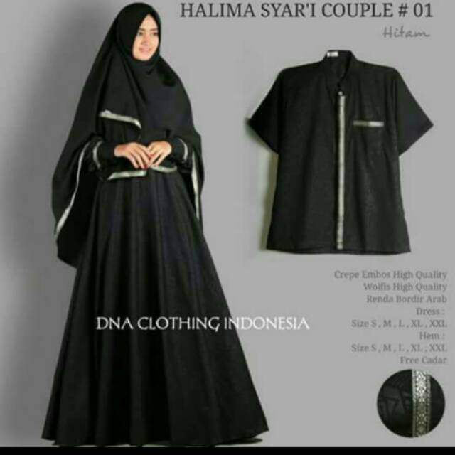 Couple Jumbo Halima Syari Bahan Emboss