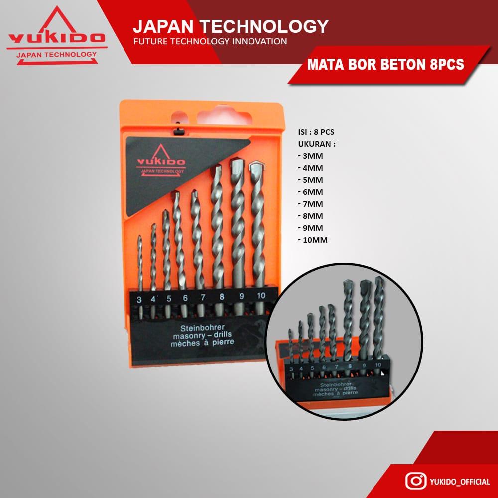 YUKIDO MATA BOR BETON SET 8PCS 3-10MM DRILL Mata Bor Impact Mata Bor