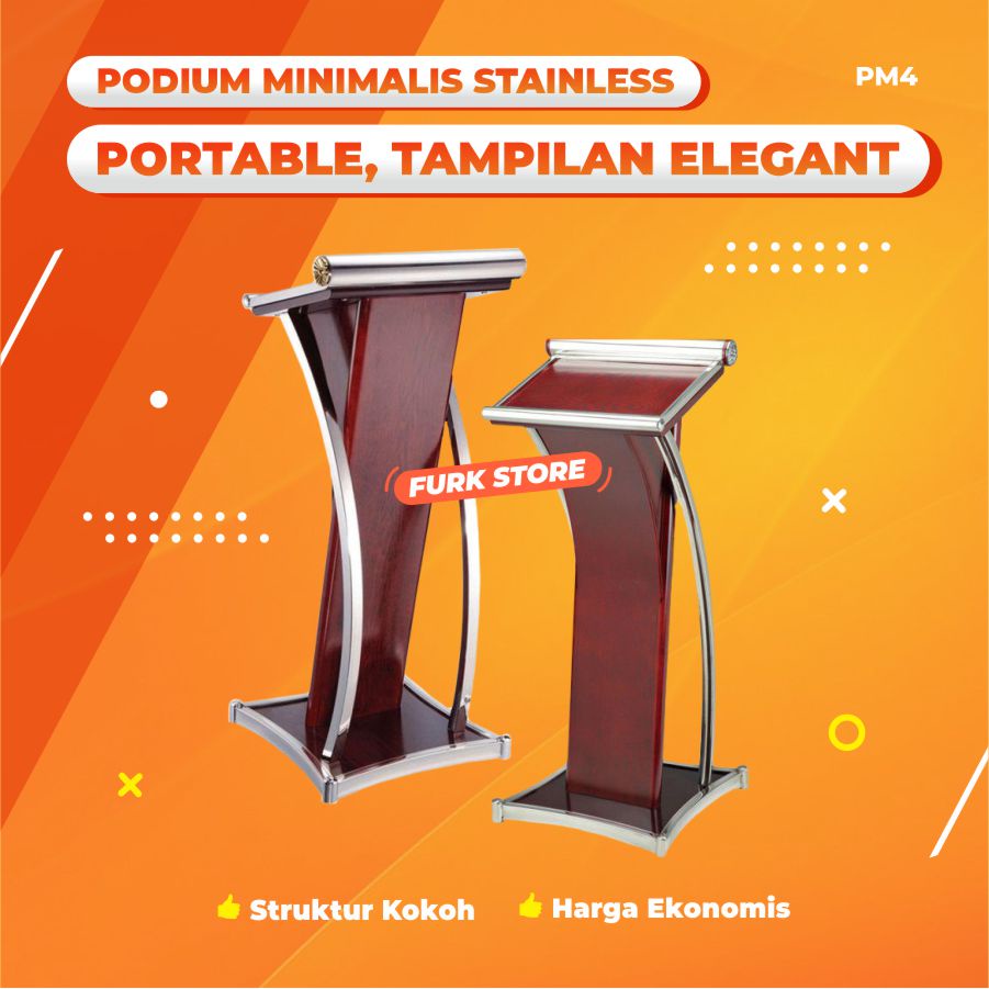Podium Minimalis PM4 Stainless, Mimbar Masjid Minimalis Modern HPL, Podium Mushola Modern