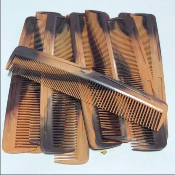 Sisir Rambut Twin Lurus Panjang Coklat