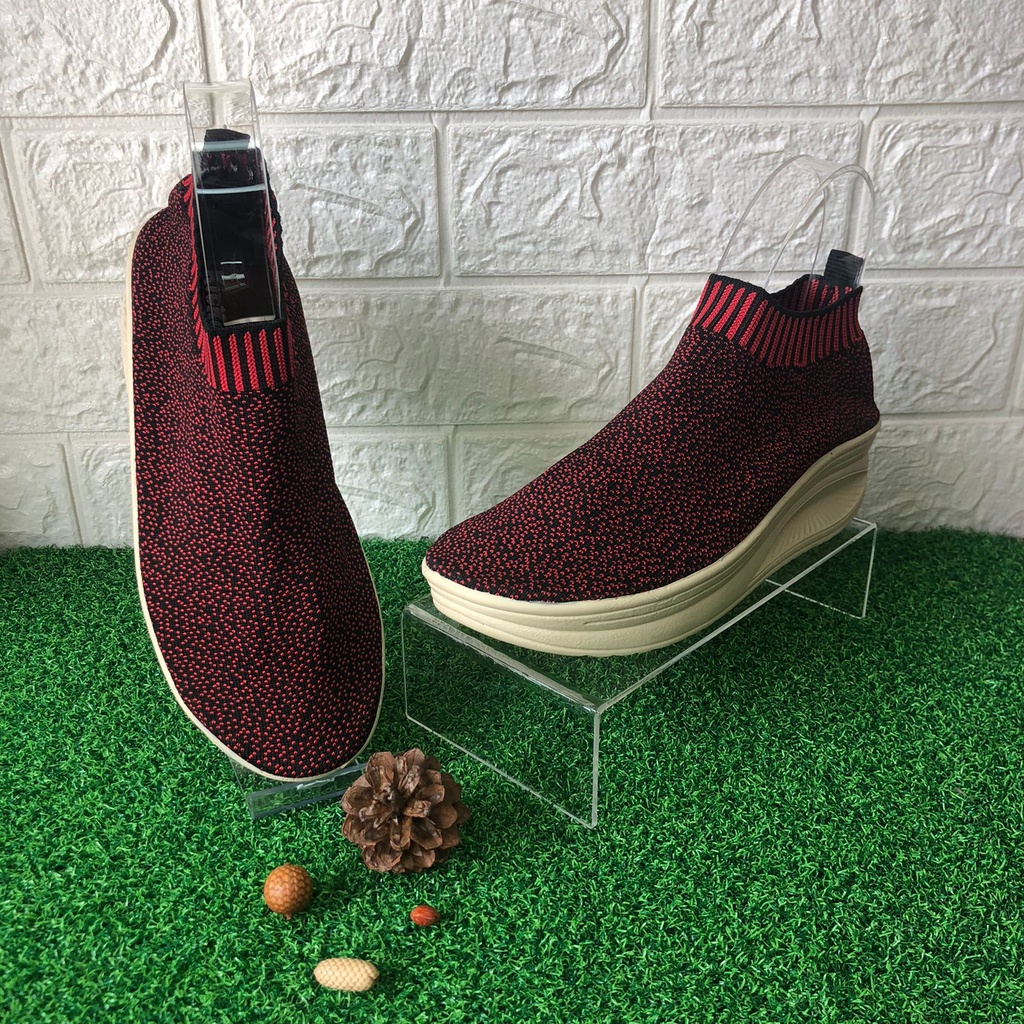 sepatu sport rajut KLK.01 6 cewek sepatu olahraga perempuan sepatu wedges melar cewek Sepatu Wanita Wedges Terbaru Korea Casual Nyaman dan Berkualitas Sepatu Rajut Wedges Sepatu Anyaman Wanita Women Shoes Sepatu Wanita Kerja Sepatu Wanita Sneaker Running