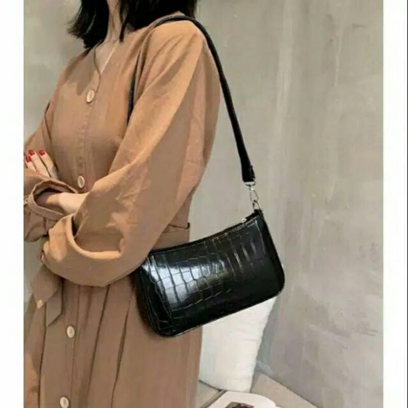 (Gratis Ongkir) Tas Wanita Croco (2 tali)  / Croco Bag / Tas Slempang Wanita Viral