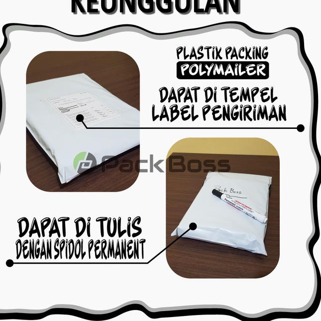 

✪ POLYMAILER PACKBOSS 38X52 ISI ±100 *KUALITAS BOSS * HARGA * - HITAM NON PREM ➣