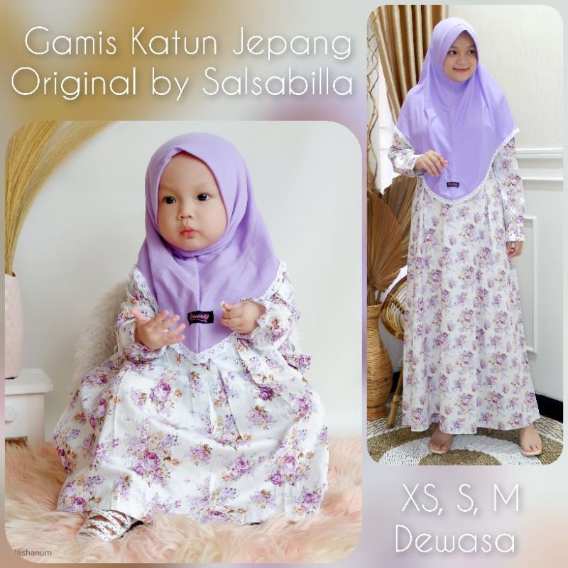  Gamis  anak  katun Jepang  ori salsabilla purple baju muslim 