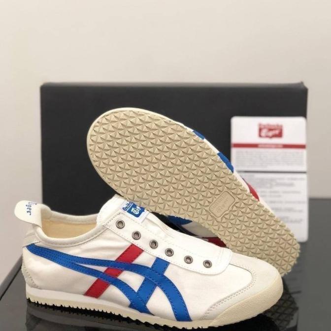 Onitsuka Tiger Original Slip On White Blue Red