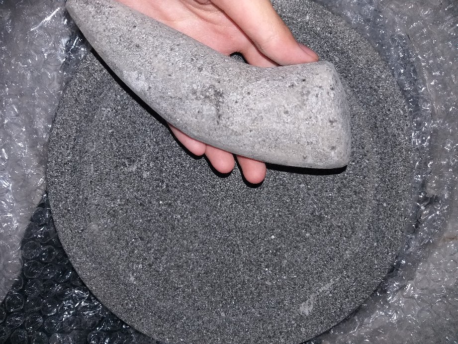 Cobek Batu Asli Bubut Termurah 22cm & Ulekan