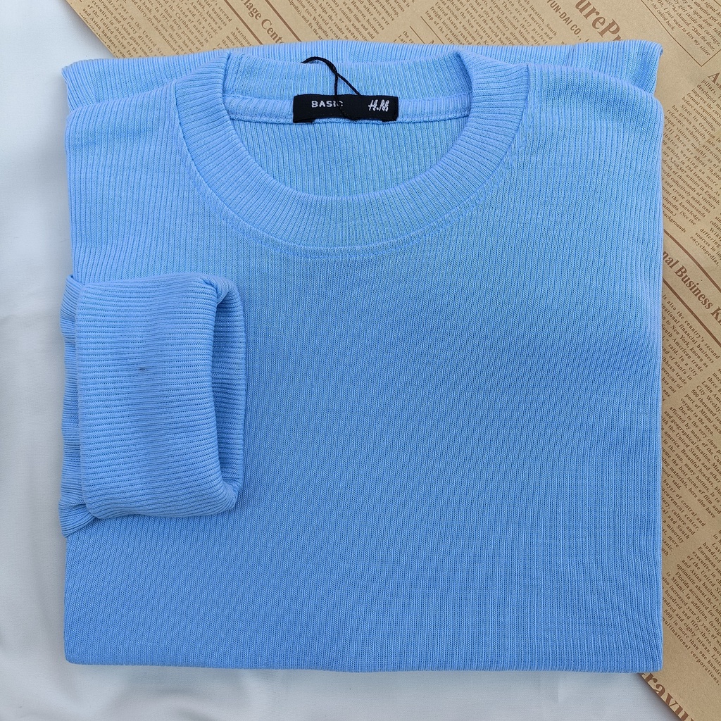 PART II Kaos Rib Premium / Kaos Grosir / Kaos Rib Premium Tebal / Kaos Lengan Panjang Termurah-Skyblue