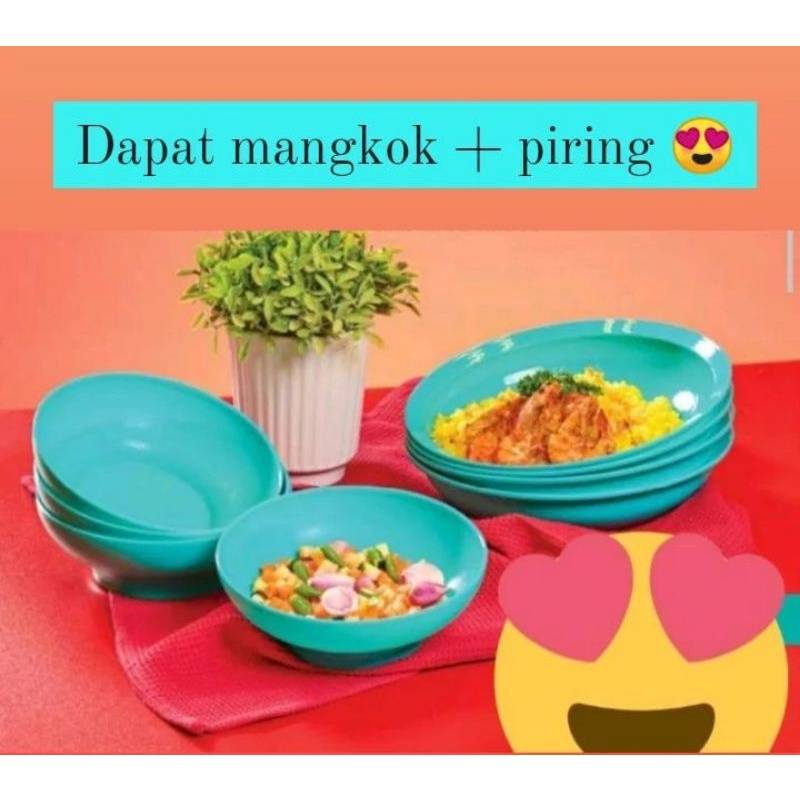 isi 8 = Cressendo plate isi 4 / cressendo bowl isi 4 / piring mangkok tosca / blossom plate
