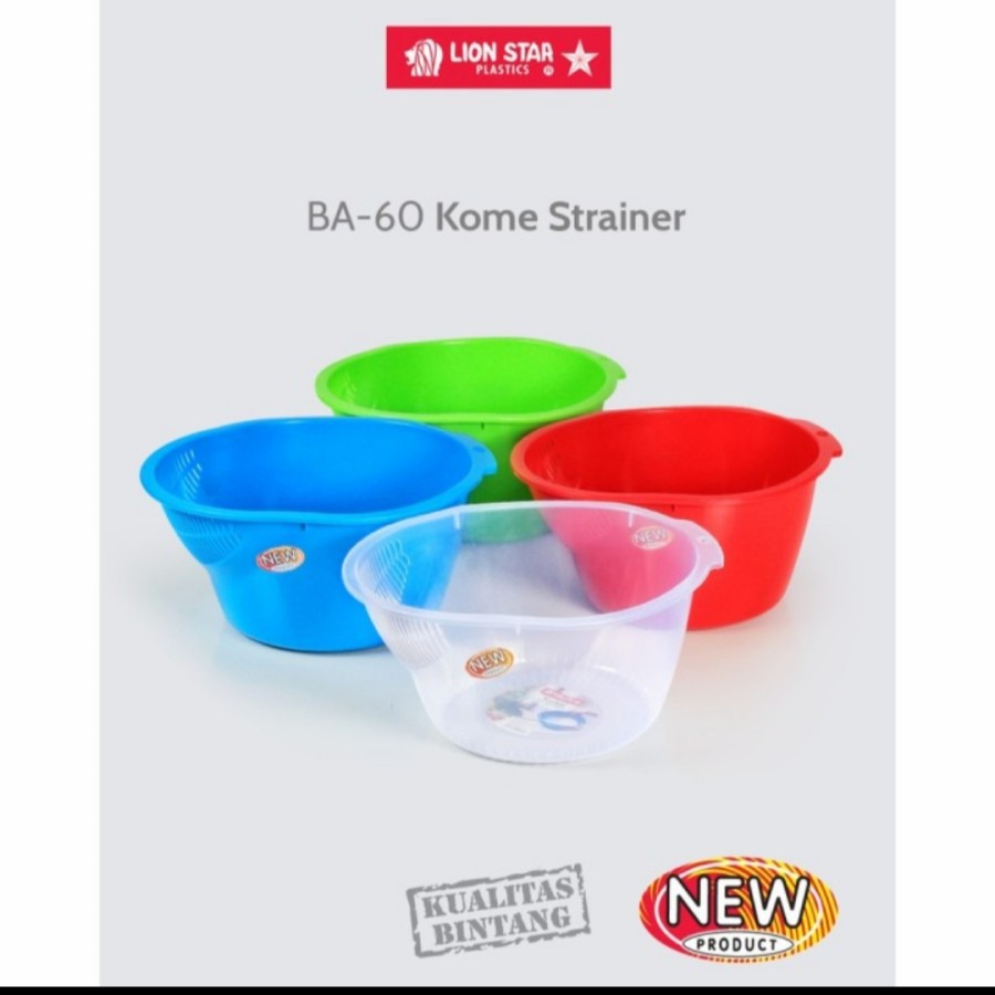 Lion Star Baskom Saringan / Wadah Pencuci Beras / Kome Strainer BA-60