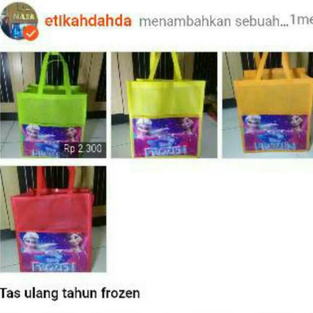 Tas ulang tahun frozen 2 kantong