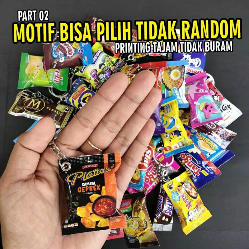 GANTUNGAN KUNCI MAKANAN SNACK / GANTUNGAN KUNCI LUCU UNIK / GANTUNGAN KUNCI MAKANAN / MINIATUR