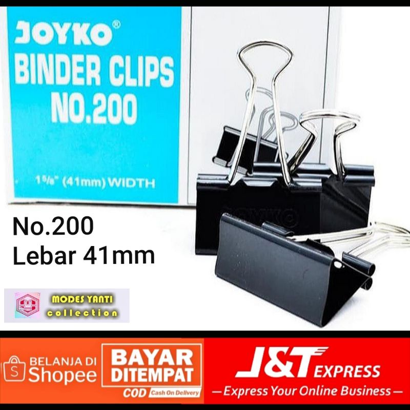 

Penjepit kertas binder clips joyko No.200 - lebar 41 mm