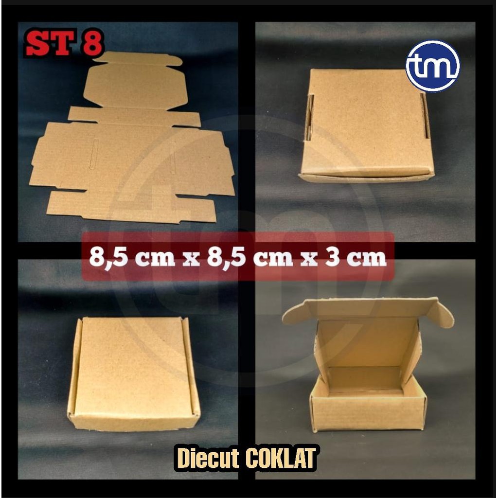 

KARDUS ST-8 Ukuran 8,5 X 8,5 X 3 CM DUS BOX AKSESORIS POLOS PACKING