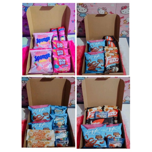 

Termurah snack box 19rb an hampers gift box,hadiah ulang tahun,wisuda anniversary,barang ready