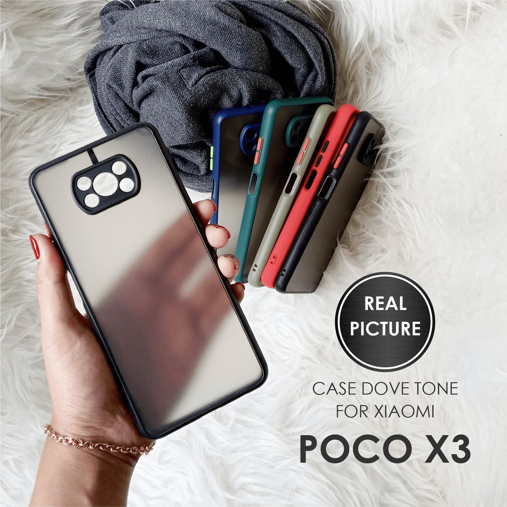 CASE HP POCO X3 SOFTCASE DOVE MATTE PLUS PELINDUNG CAMERA