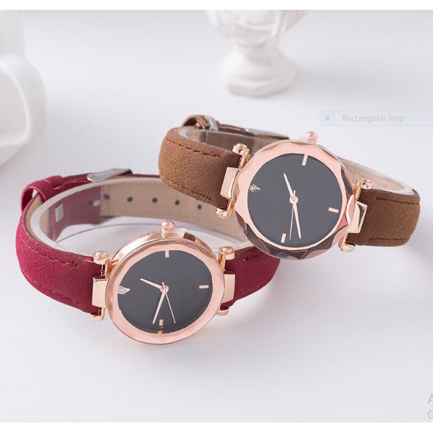 Jam Tangan Wanita Korea Fashion Quartz Women Leather Watch -SG 001