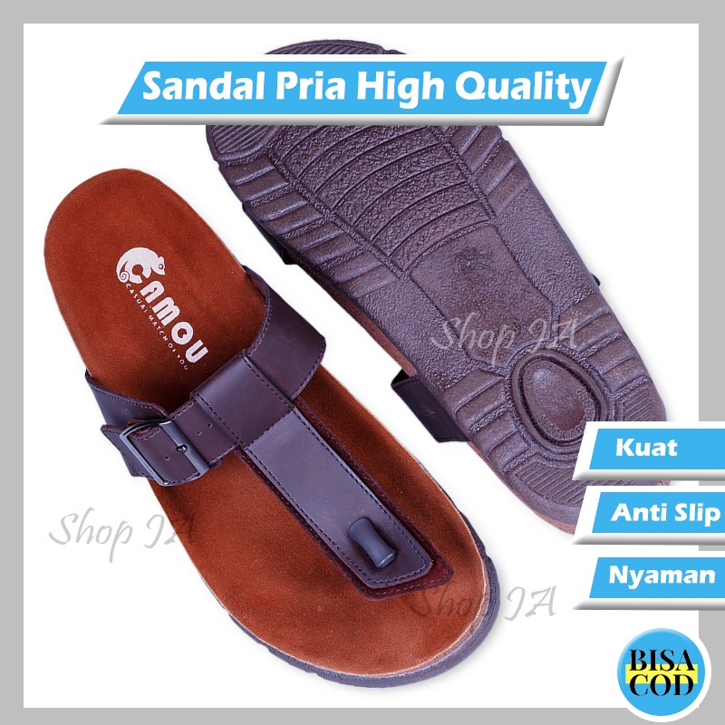 Sandal Kasual Pria Sendal Cowok Casual Sendal Laki Laki Dewasa Terbaru Bandung Kekinian 2021  A05