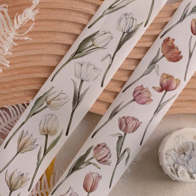 

(BISA COD) Sample Loidesign Warm Color Tulip Washi Tape CUCI GUDANG Kode 564
